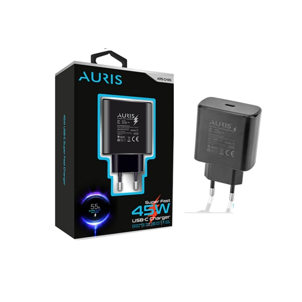 #ARS-CH35 - Auris 45W USB-C/Type-C Siyah Süper Şarj Cihazı