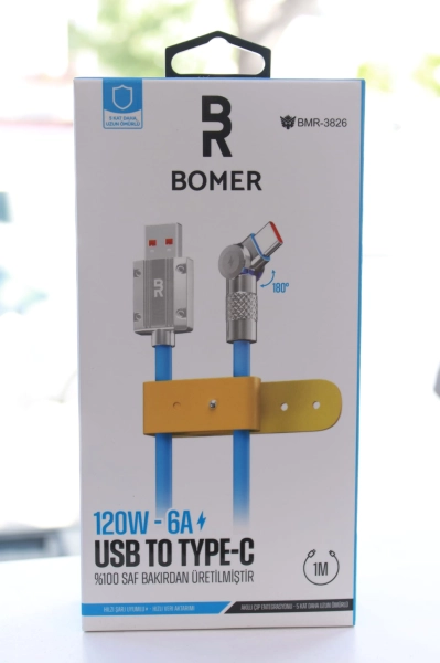 #BMR-3826 - BMR 120W USB Typce Döner Başlıklı Kablo