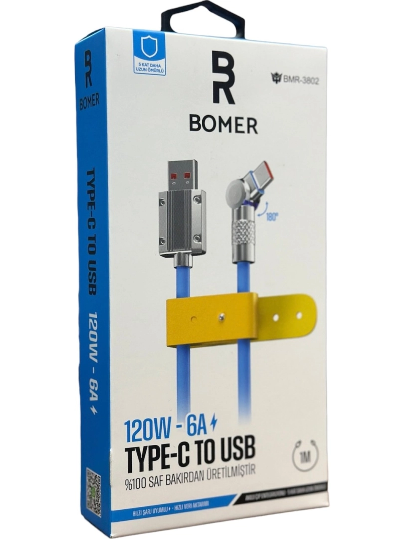 #116 - BMR 120W USB Typce Döner Başlıklı Kablo