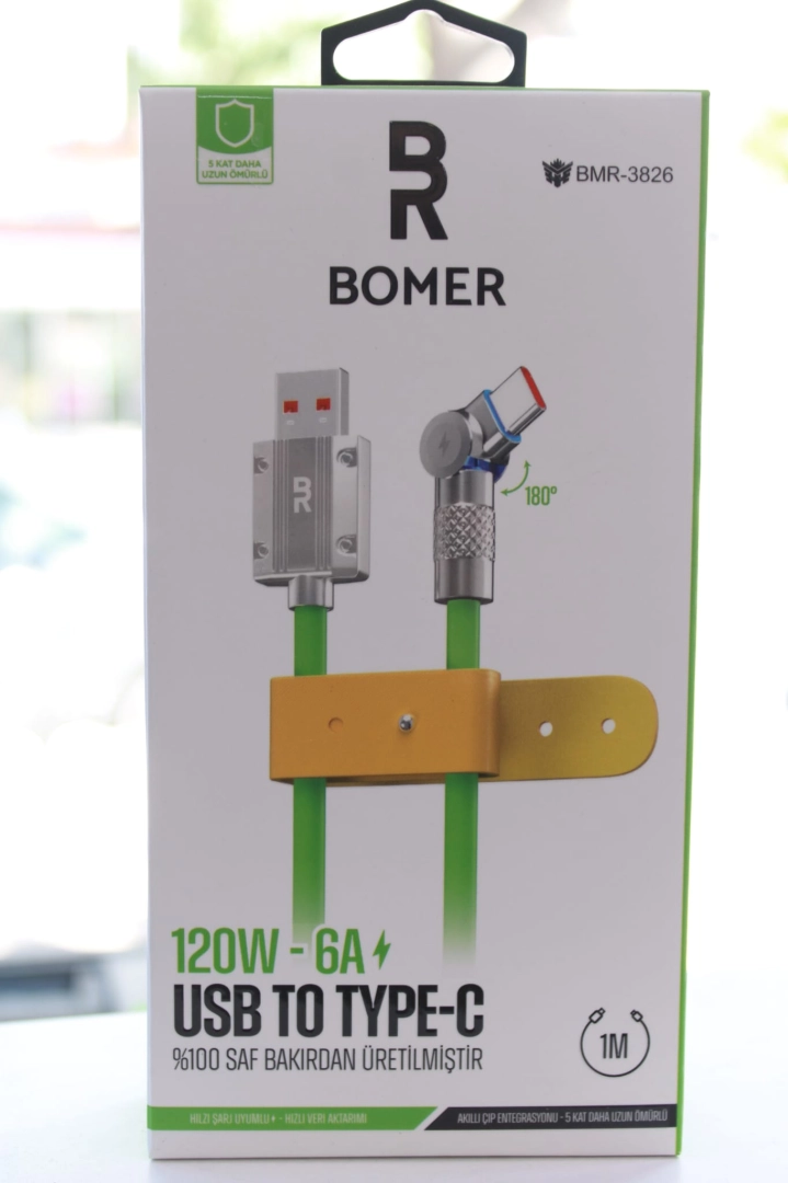 #95 - BMR 120W USB Typce Döner Başlıklı Kablo